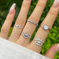 Hannah Evil Eye Ring - Sterling Silver and Zircon