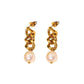 Lara Chain/pearl  Earrings | Gold Plated