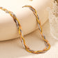 Stella Braided Herringbone Set |  Necklace & Bracelet Set Mixed Gold & Silver